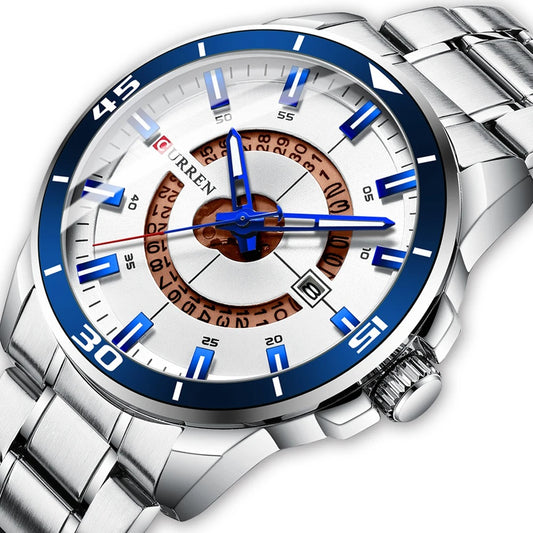 Titan Sport - Reloj de Cuarzo Moderno con Correa de Acero Inoxidable
