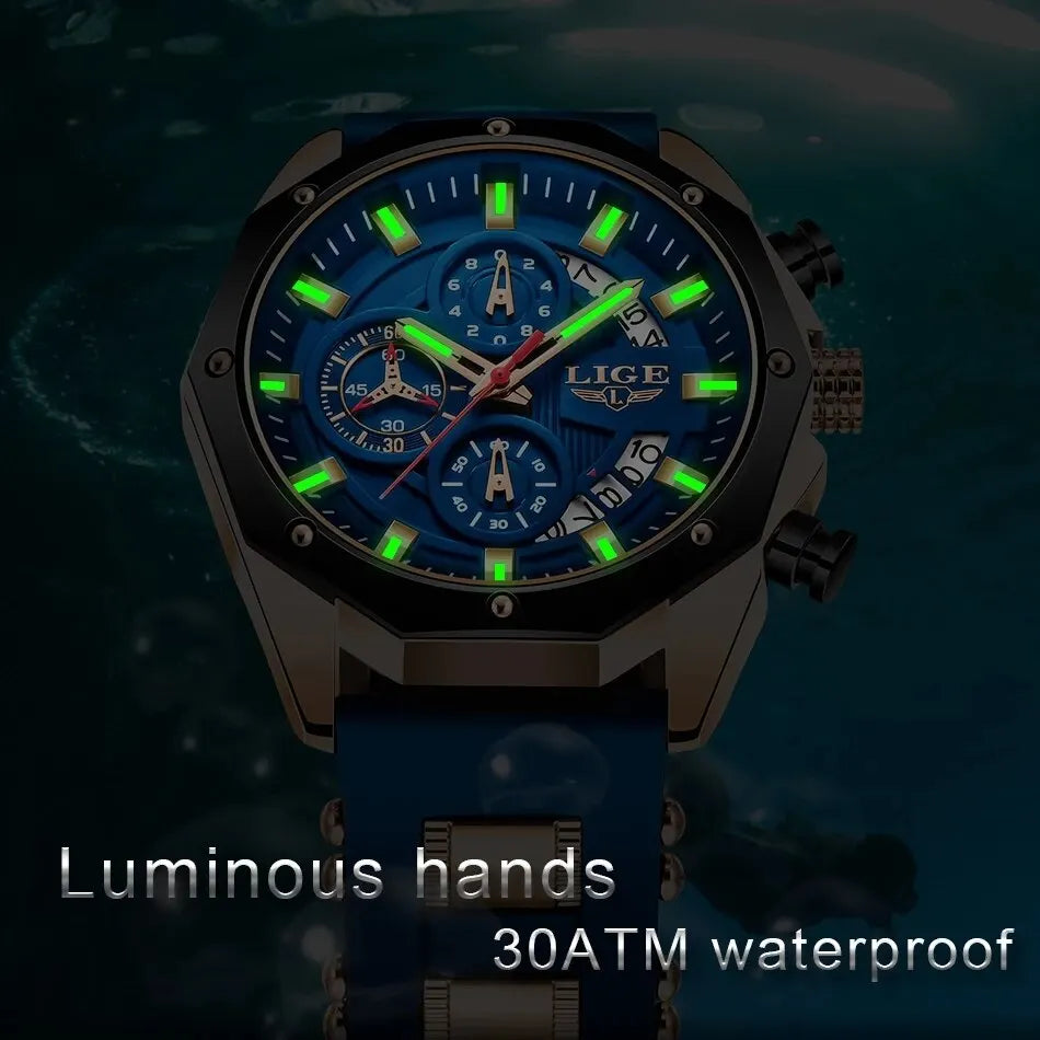 Commander Pro Series - Reloj de Lujo Multifuncional con Correa de Silicona